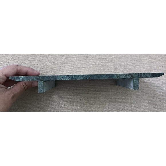 Green Marble Riser Stand Chinese Craftsmen Rectangle Vintage Display 9x5 Inches - Picture 9 of 9
